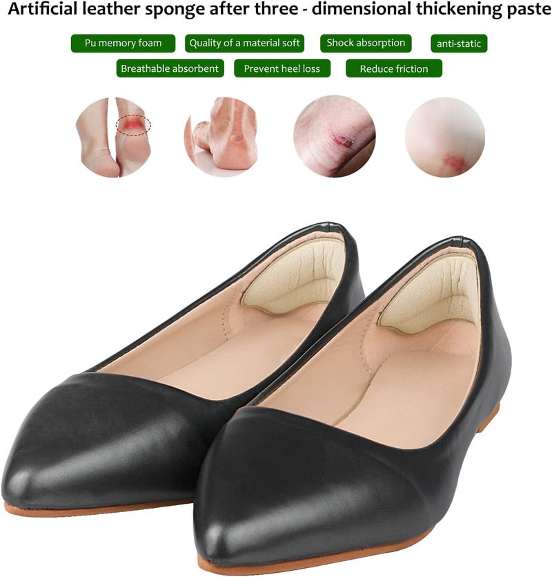 Riootlnm Heel Pads for Shoe That are Too Big, Inserts for Women, Heel Grips for Womens Mens, Protectors Cushion Liners for Blisters Loose Shoes, Comfort Fillers (6PairsBeigeBlack) - Image 2